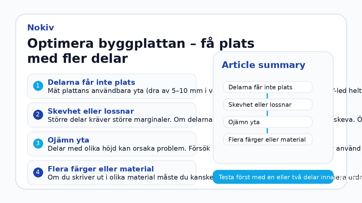 Optimera byggplattan – få plats med fler delar